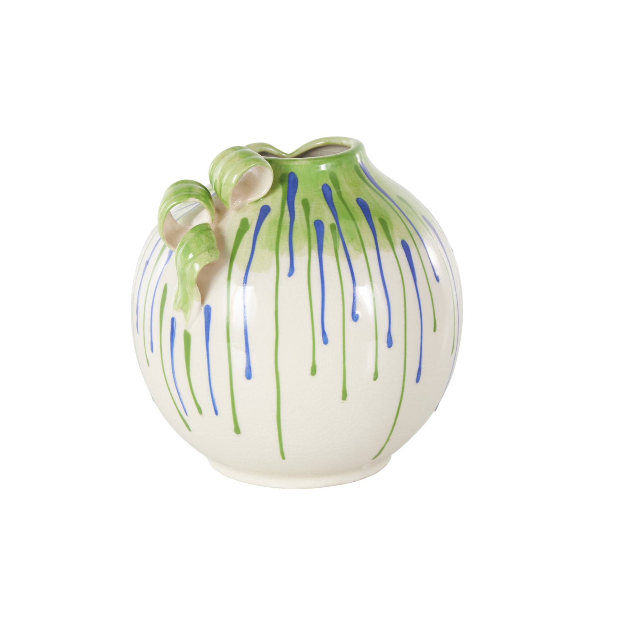 8" White Ceramic Abstract Decorative Vase